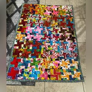 Vintage fabric blanket 40 1/2 x 55